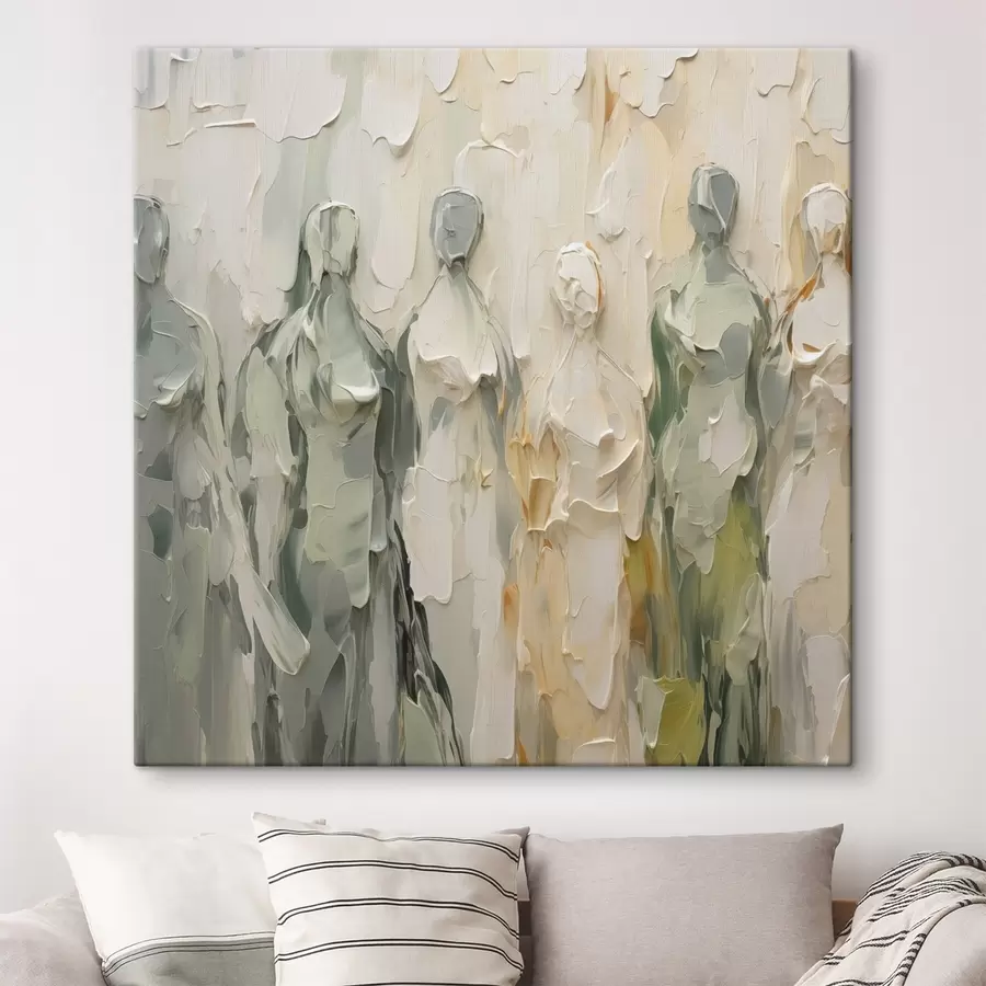  Schilderijen Abstracte silhouetten imitatie van schilderkunst s48275