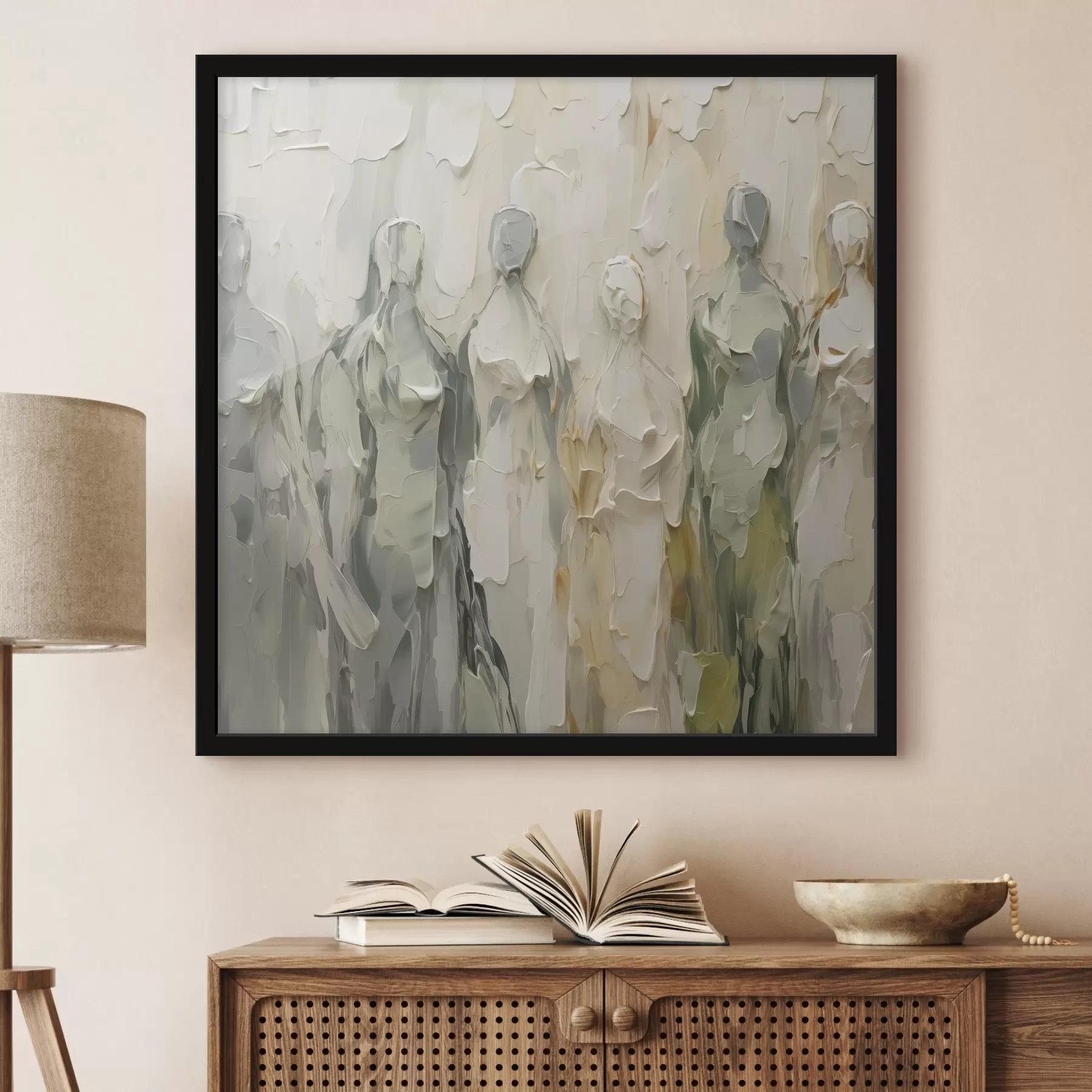 Fotobehang Abstracte silhouetten imitatie van schilderkunst f48275