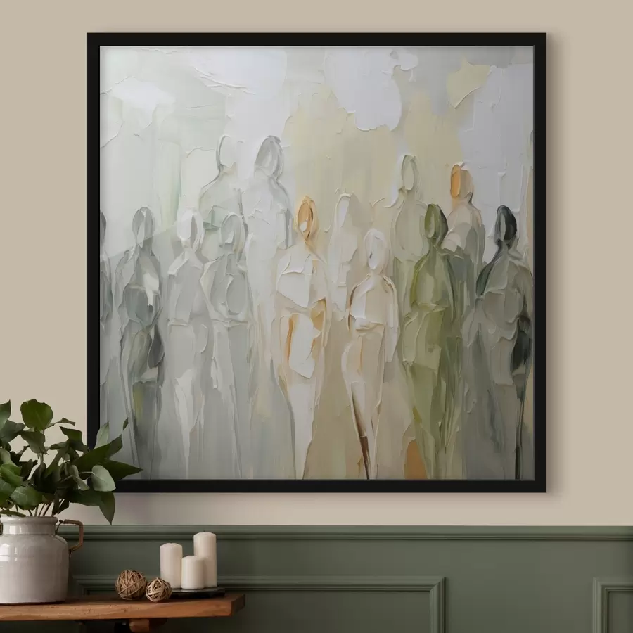 Fotobehang Abstracte silhouetten imitatie van schilderkunst f48276