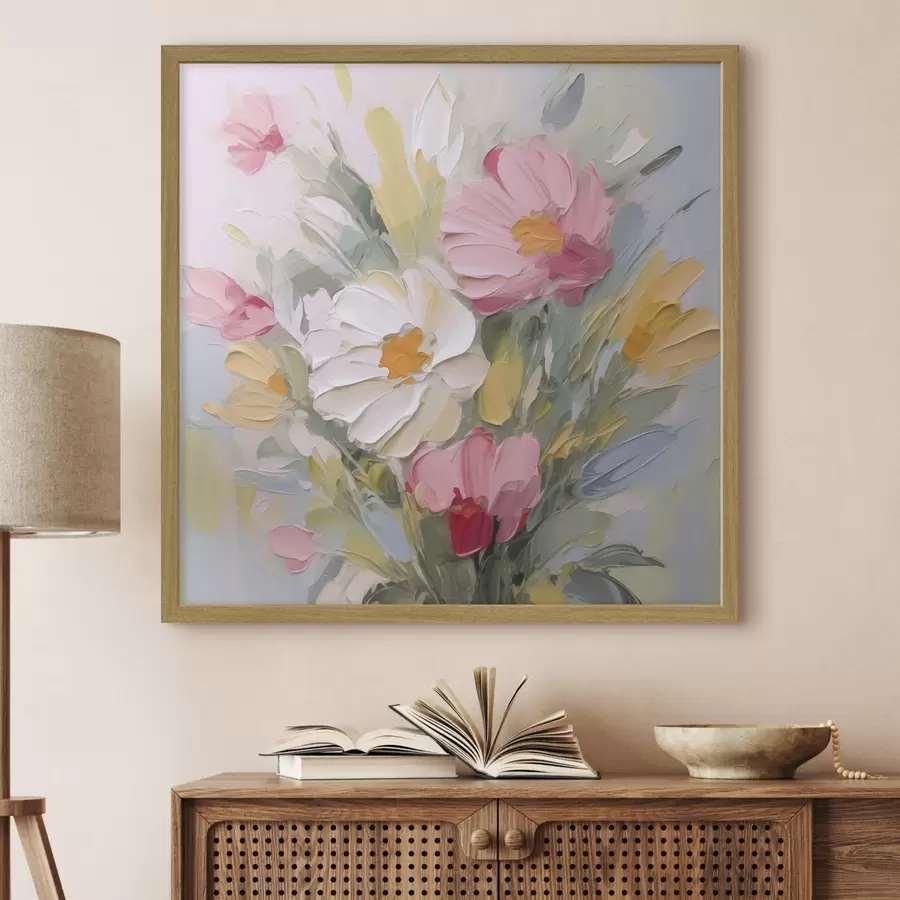 Fotobehang Een boeket bloemen imitatie van schilderij f48317