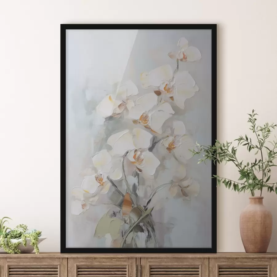 Fotobehang Orchideeëntak imitatieschilderij f48321
