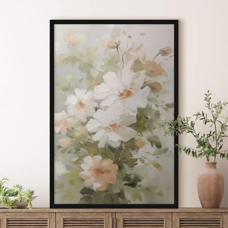 Fotobehang Delicate bloemen imitatie van schilderij f48323