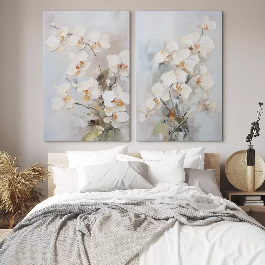 Fotobehang Orchideeën imitatie schilderij m30187