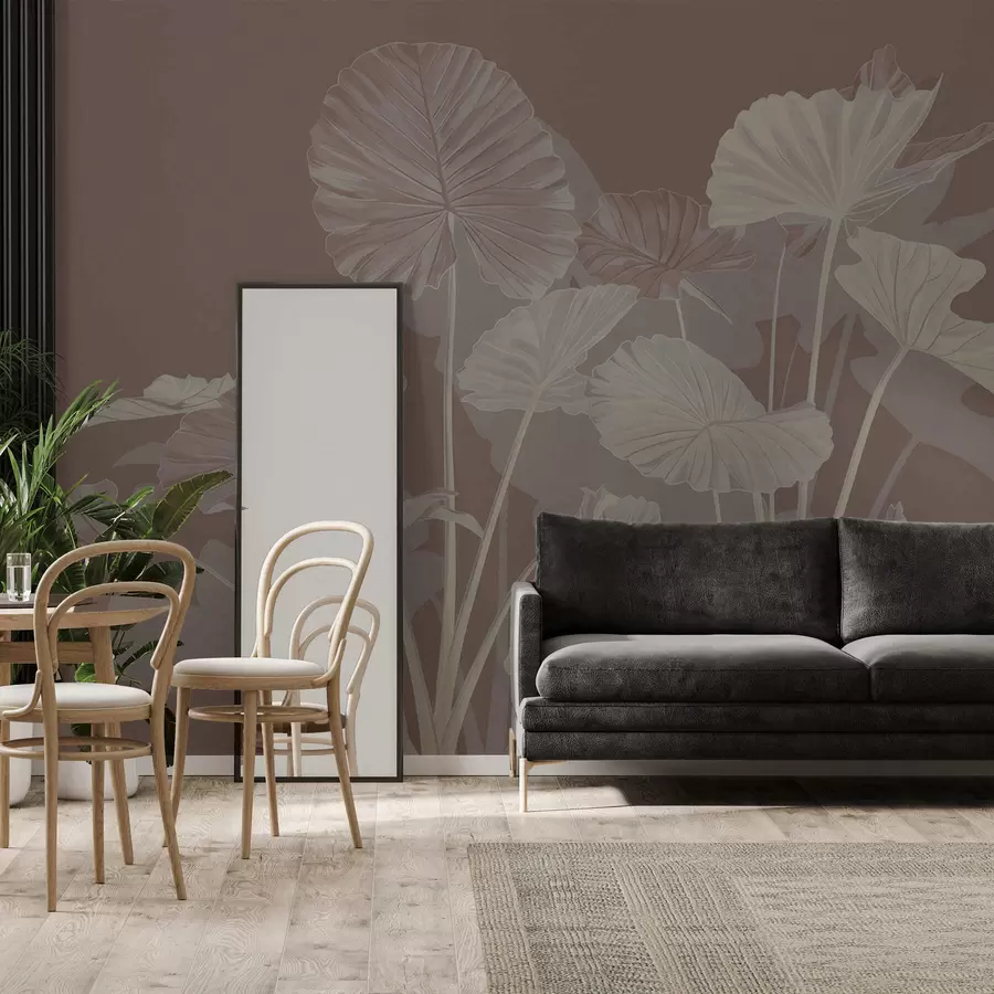 Fotobehang Tuin met geschilderde lotussen w05364v2