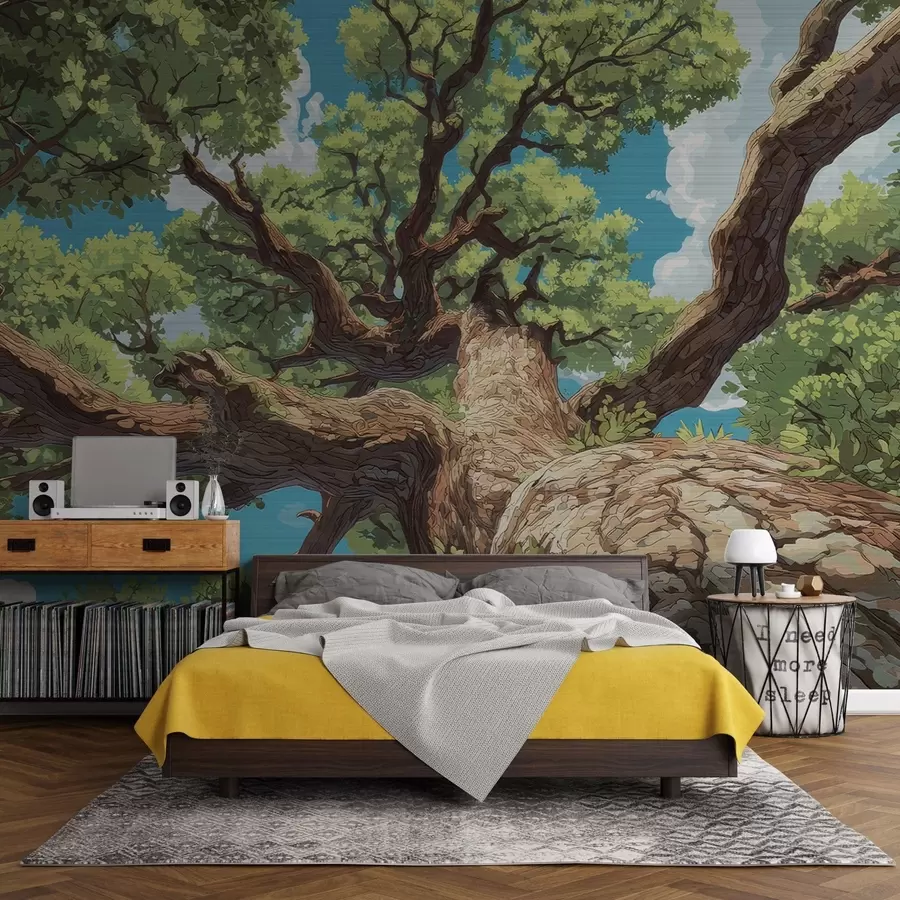 Fotobehang Majestueuze mozaïekboom w05368