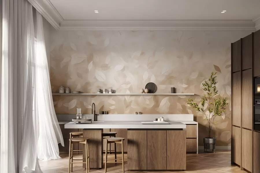 Fotobehang Bladeren fluisteren w05277