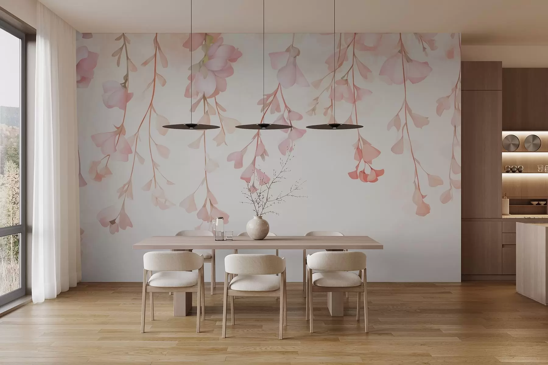 Fotobehang Delicate hangende bloemen w05345