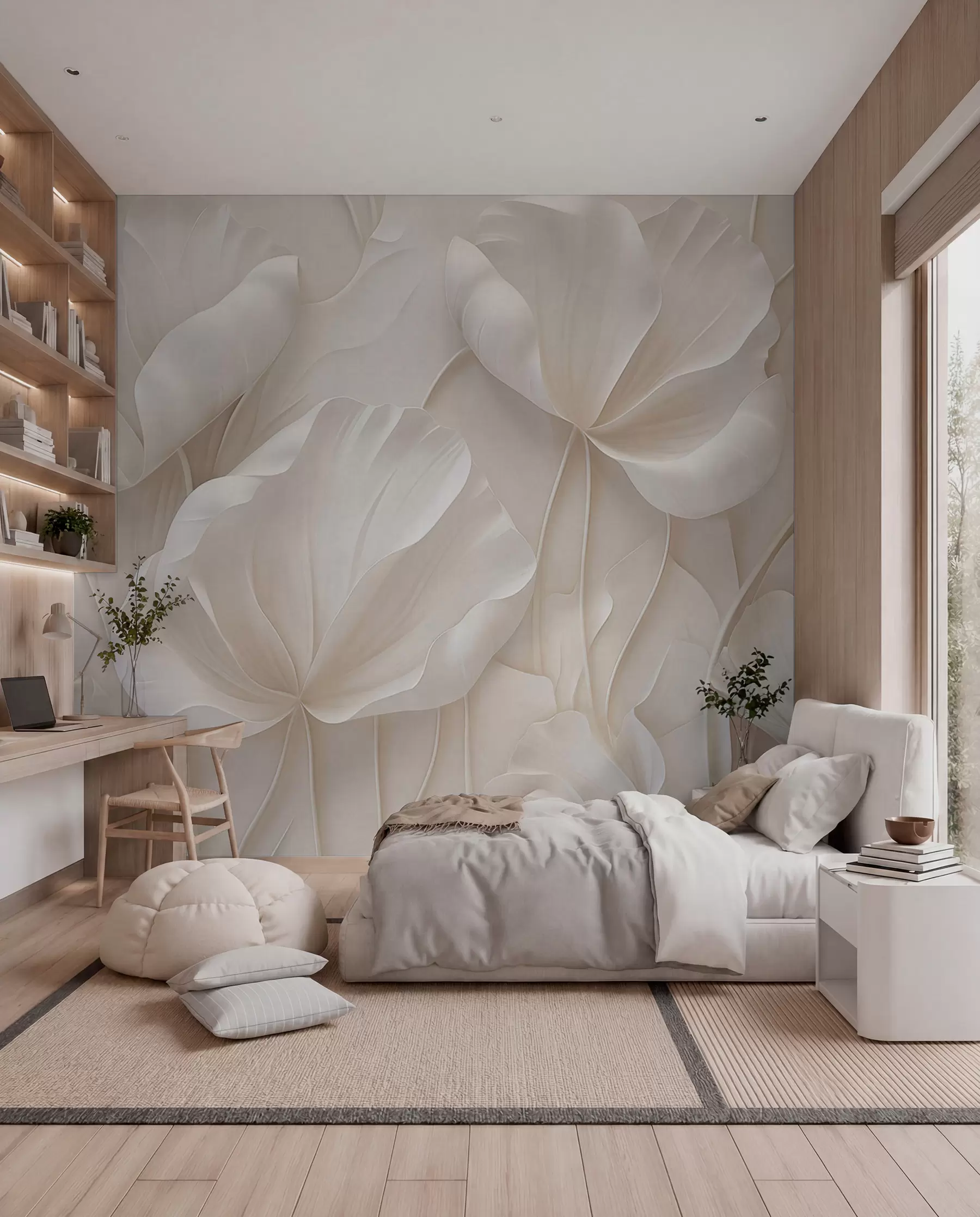 Fotobehang Gebeeldhouwde bloemen w05355