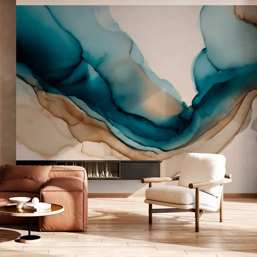 Fotobehang abstracte textuur in alcoholinktstijl w05238