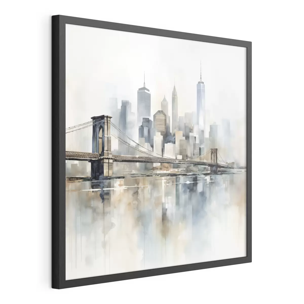 Poster Abstracte stadsskyline, in aquarelstijl f48405
