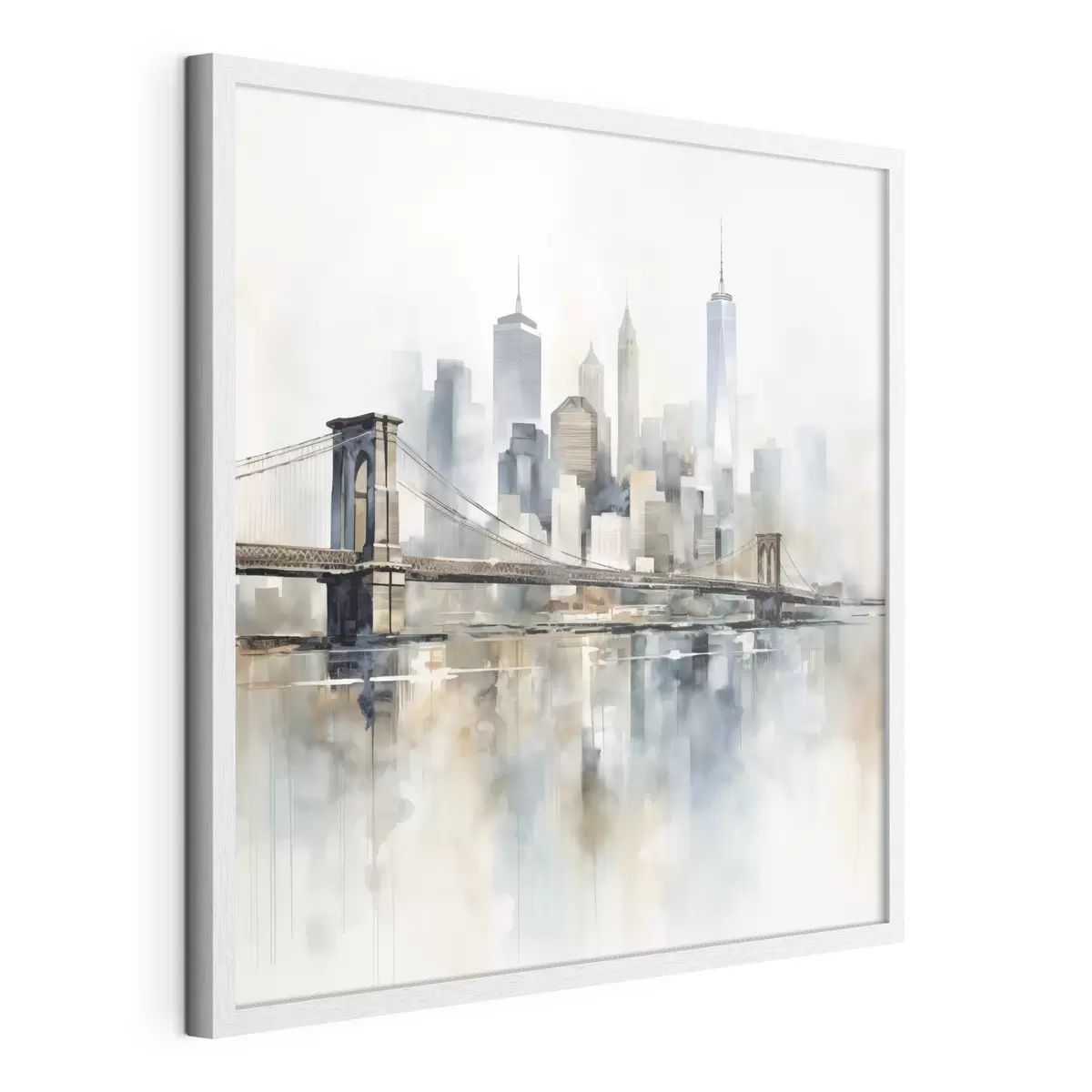 Poster Abstracte stadsskyline, in aquarelstijl f48405