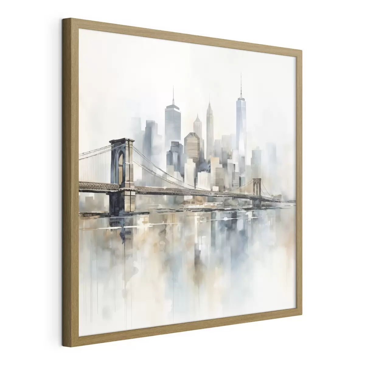 Poster Abstracte stadsskyline, in aquarelstijl f48405
