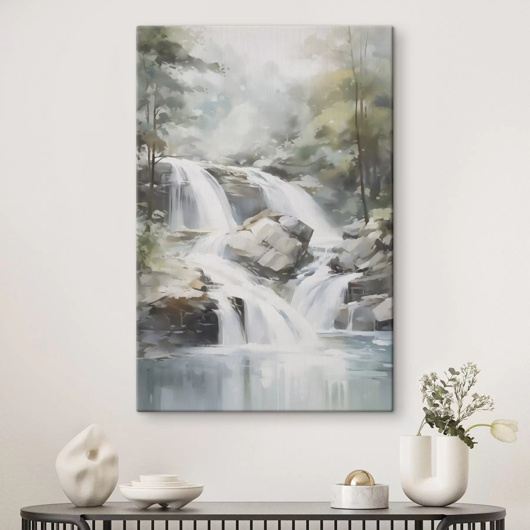  Schilderijen Waterval in het bos – schilderijimitatie s48415