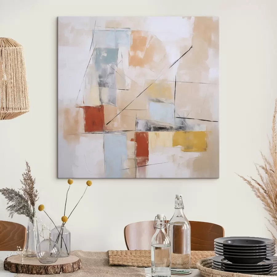  Schilderijen Chaotische abstracte imitatie van een verweerd schilderij s48418