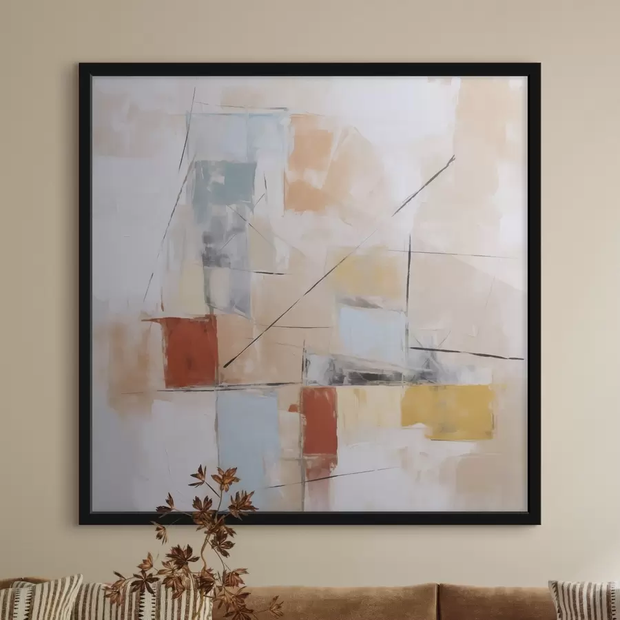 Fotobehang Chaotische abstracte imitatie van een verweerd schilderij f48418