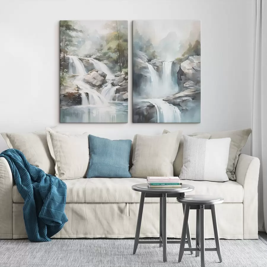  Schilderijen Schilderij met een watervalmotief m30212