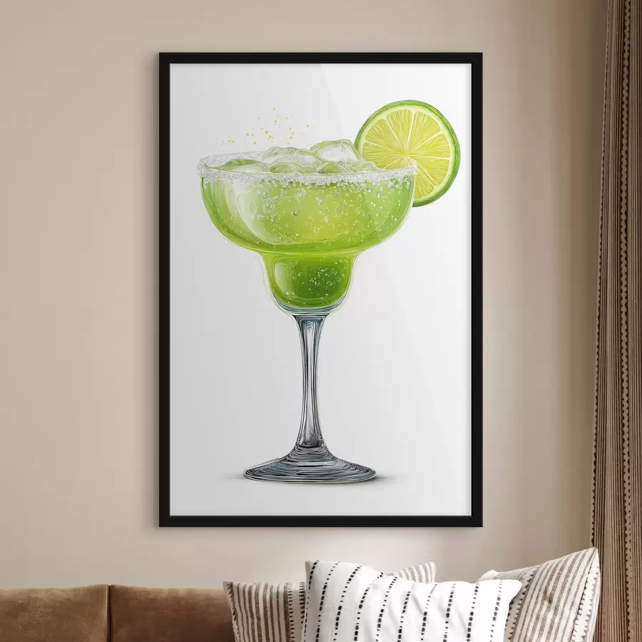 Fotobehang Cocktailglas met limoen f48445