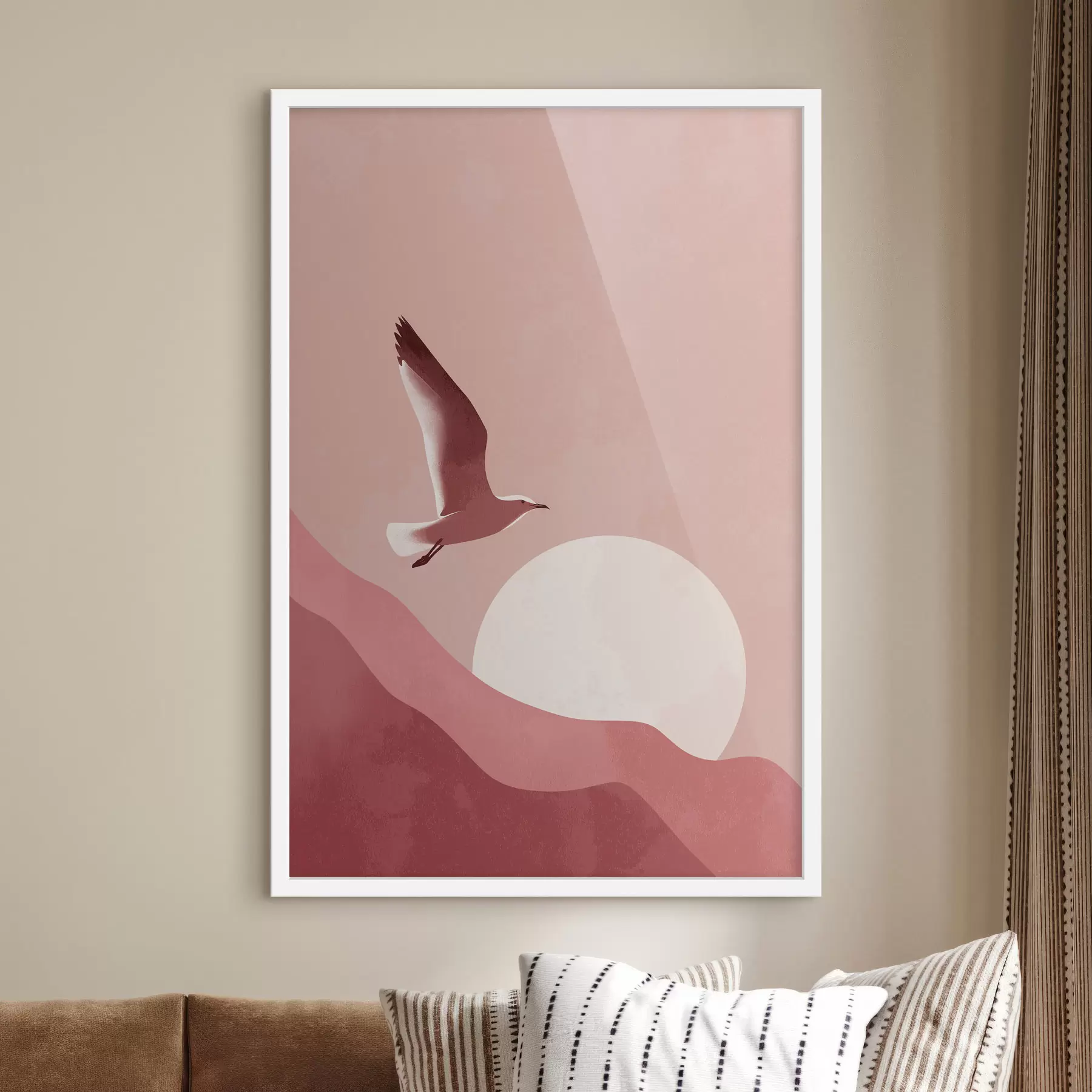 Fotobehang Vogel tegen de achtergrond van de zonsondergang f48453