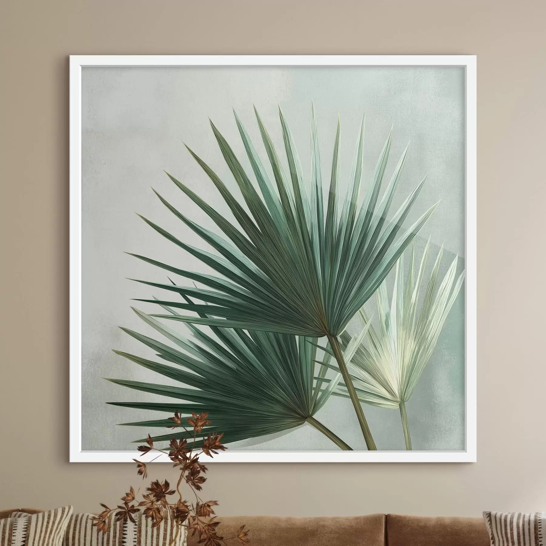 Fotobehang Compositie van palmbladeren f48465