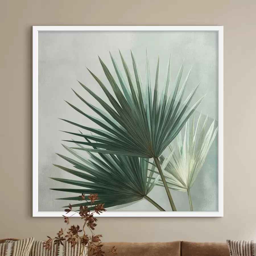 Fotobehang Compositie van palmbladeren f48465