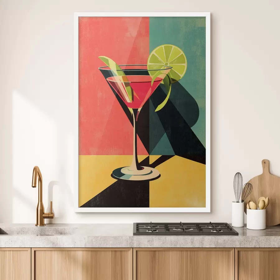 Fotobehang Illustratie van een cocktailglas f48467