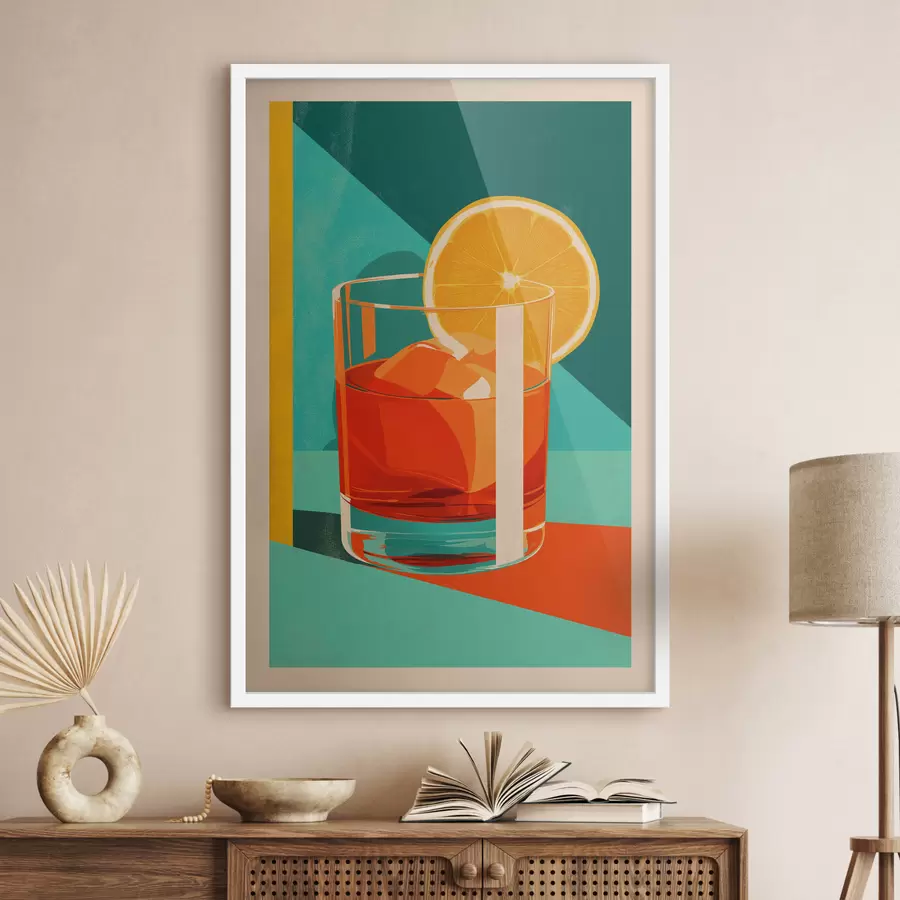 Fotobehang Cocktail met een schijfje sinaasappel f48469