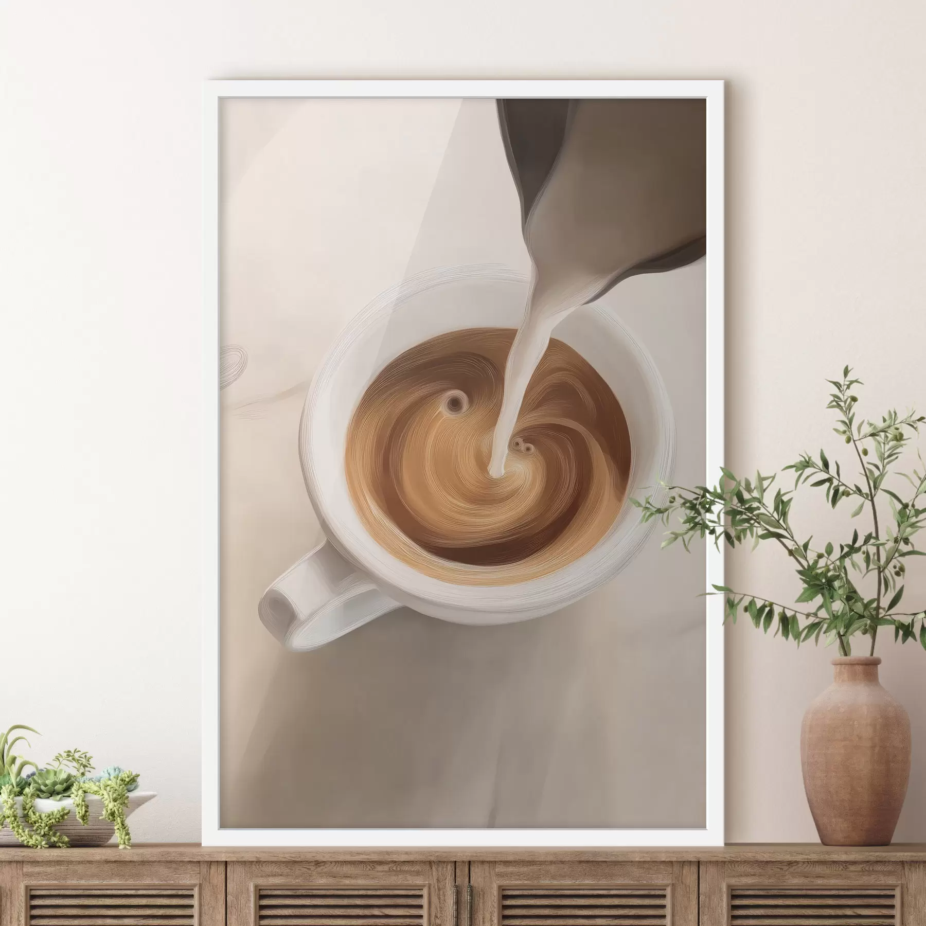Fotobehang Close-up van een koffiekopje f48475