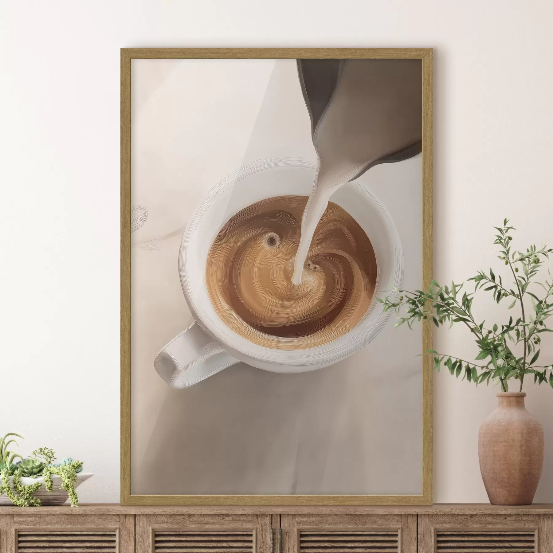 Fotobehang Close-up van een koffiekopje f48475