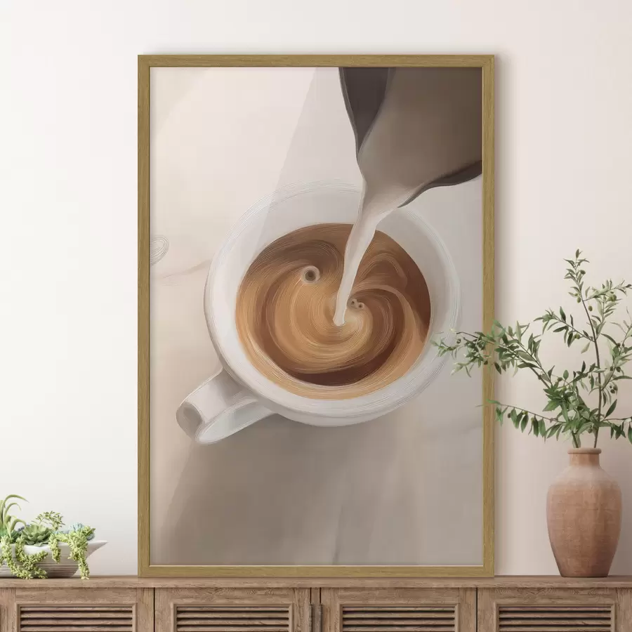 Fotobehang Close-up van een koffiekopje f48475