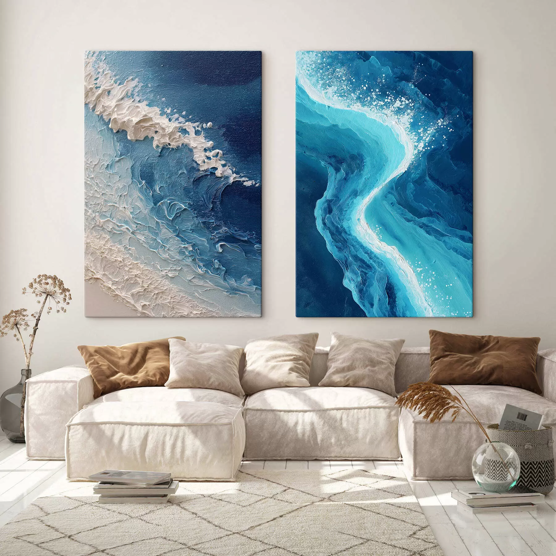  Schilderijen Set met vrouw en luipaard m30229