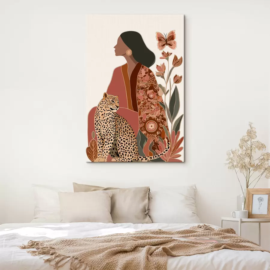  Schilderijen Vrouw met bladeren s48433