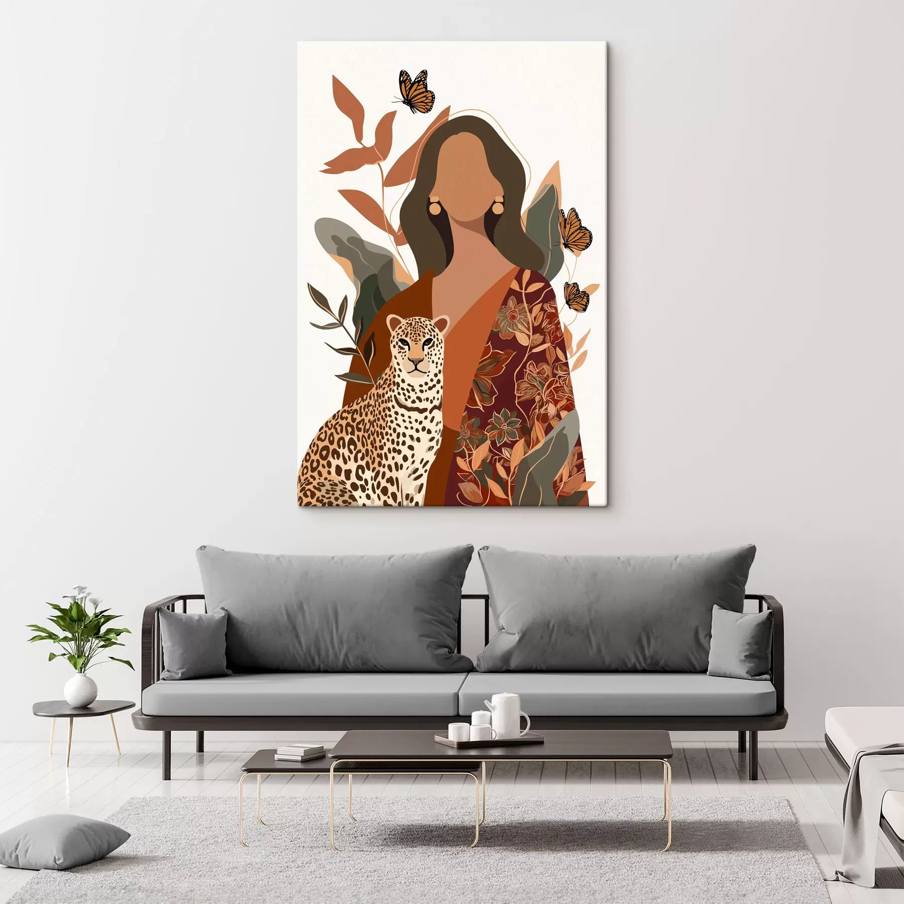  Schilderijen Vrouw in een outfit met patronen s48434