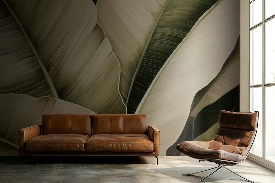 Fotobehang Bananenbladeren, lange bladeren w05403