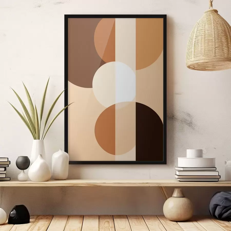 Fotobehang Geometrische cirkels en vormen in warme tinten f48350