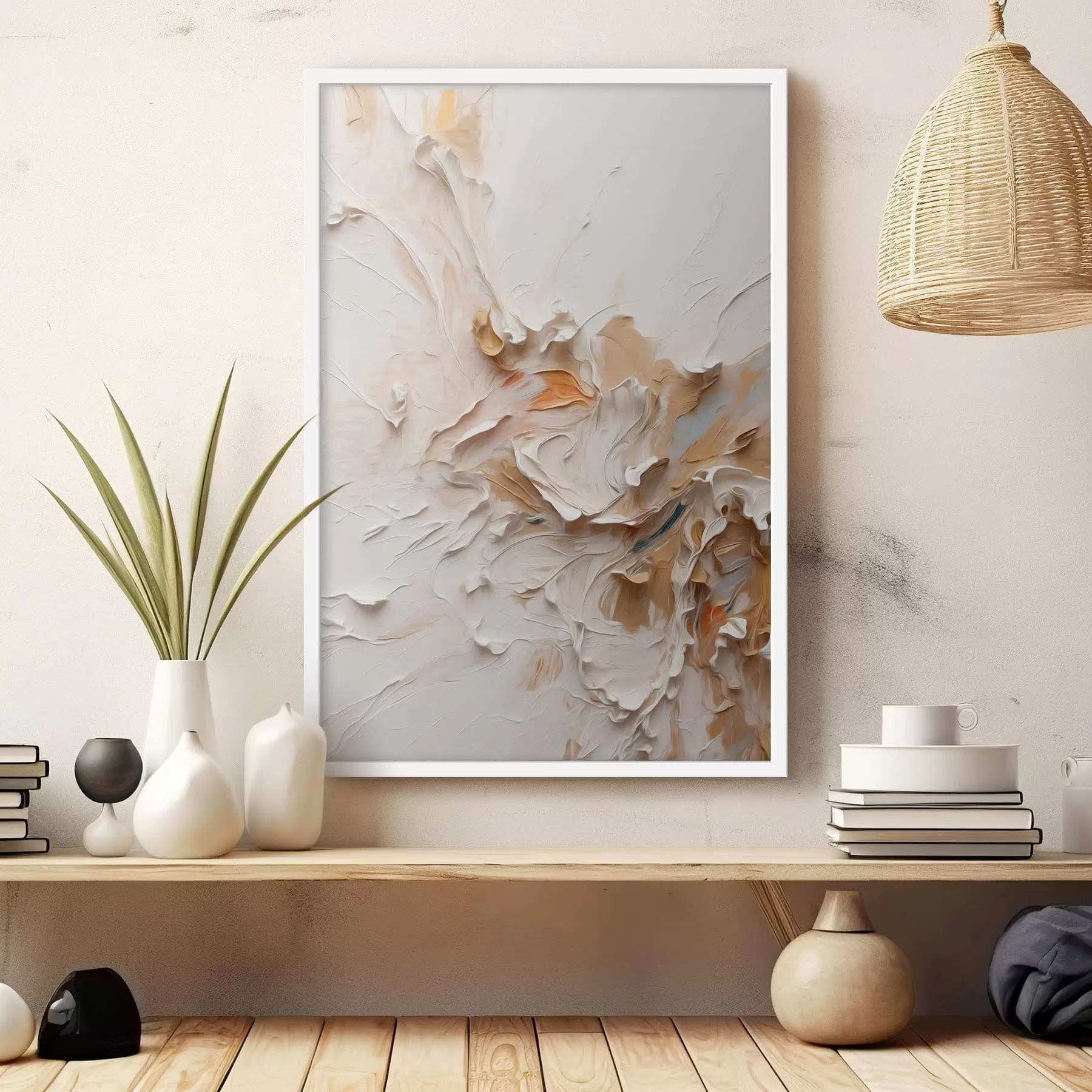 Fotobehang Lichte, abstracte penseelstreken in zachte tinten f48489