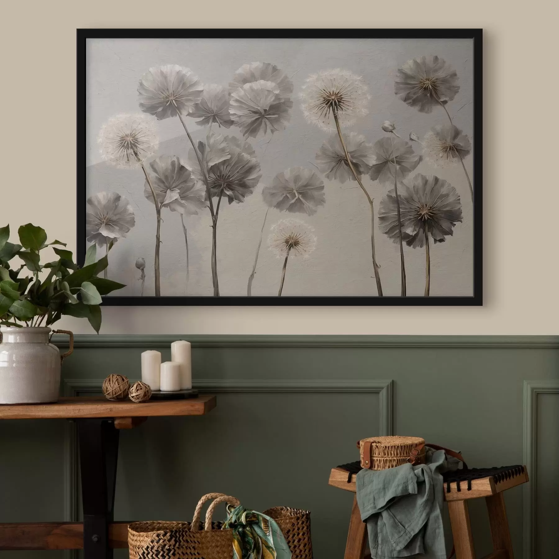 Fotobehang Sierpaardenbloemen in neutrale tinten f48492