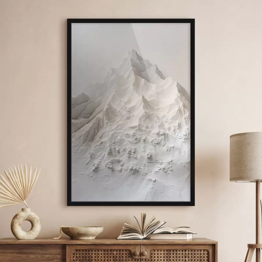 Fotobehang Abstracte bergvormen met textuur in lichte tinten f48495