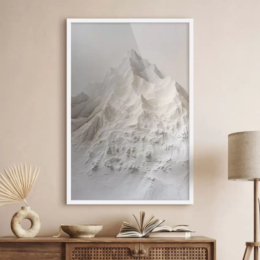 Fotobehang Abstracte bergvormen met textuur in lichte tinten f48495