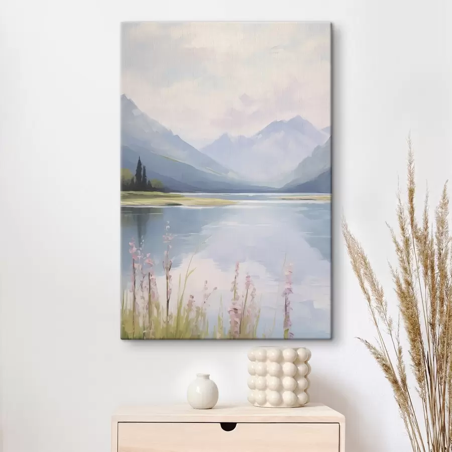  Schilderijen Meer in de buurt van de bergen imitatie van het schilderij s48503