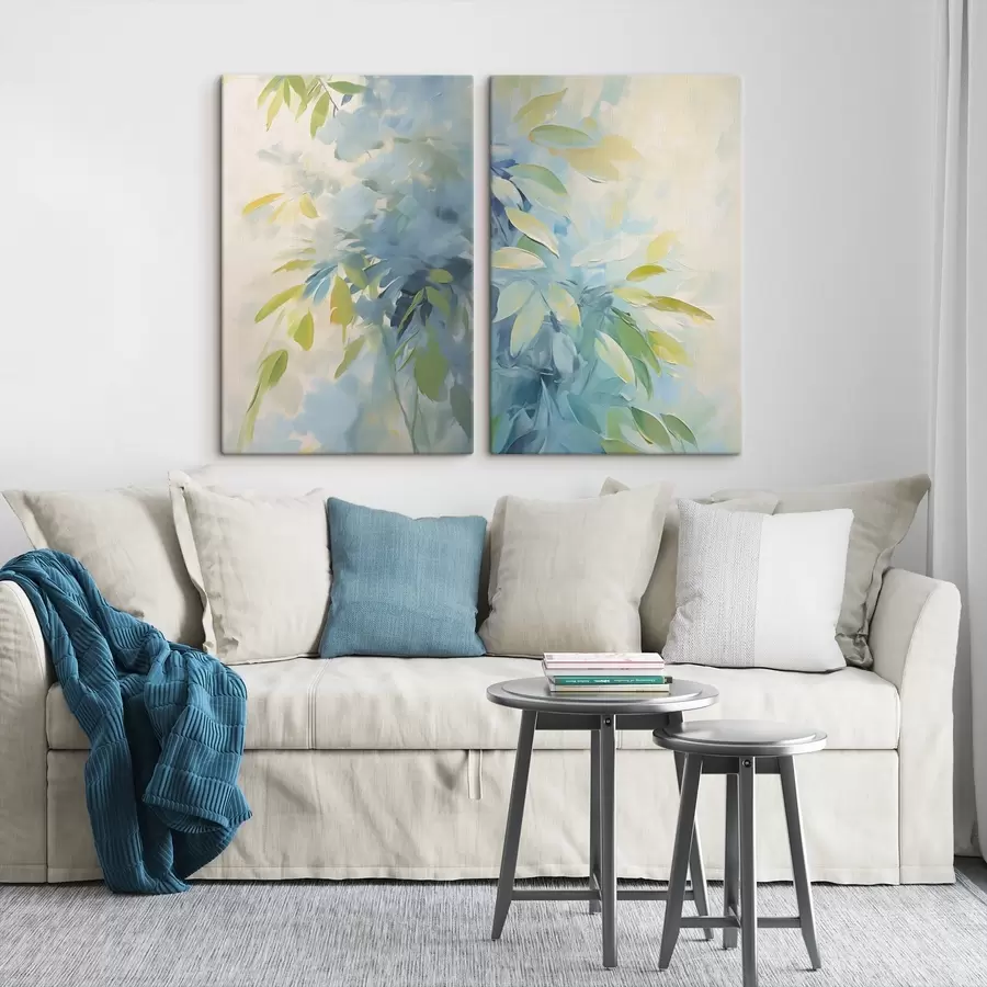  Schilderijen Abstracte weergave van planten in de stijl van de schilderkunst m30246