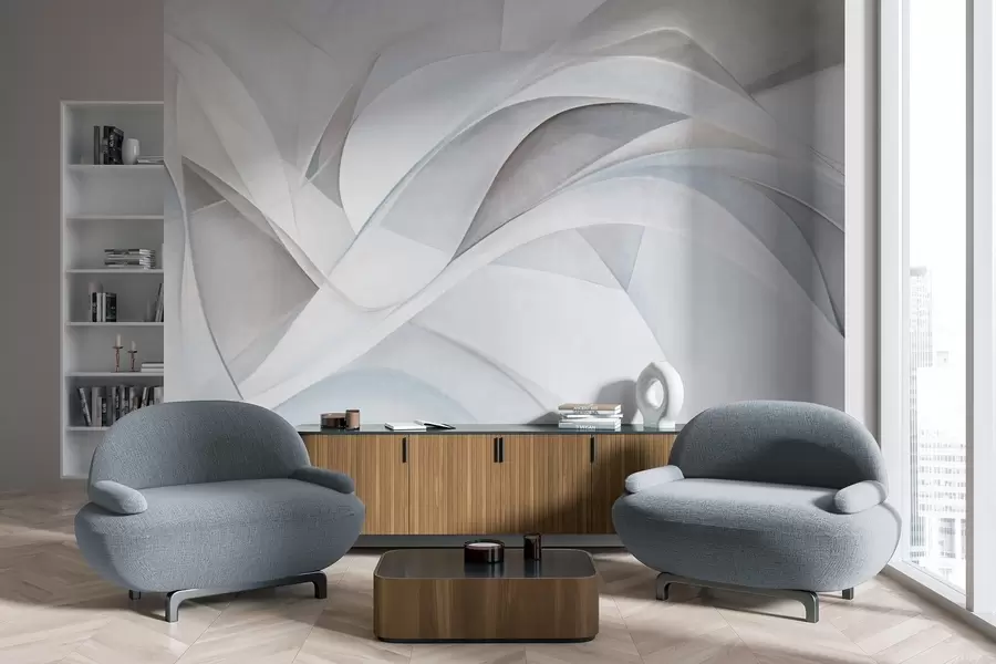 Fotobehang Abstracte, vloeiende vormen, moderne kunst met textuur w09766v1