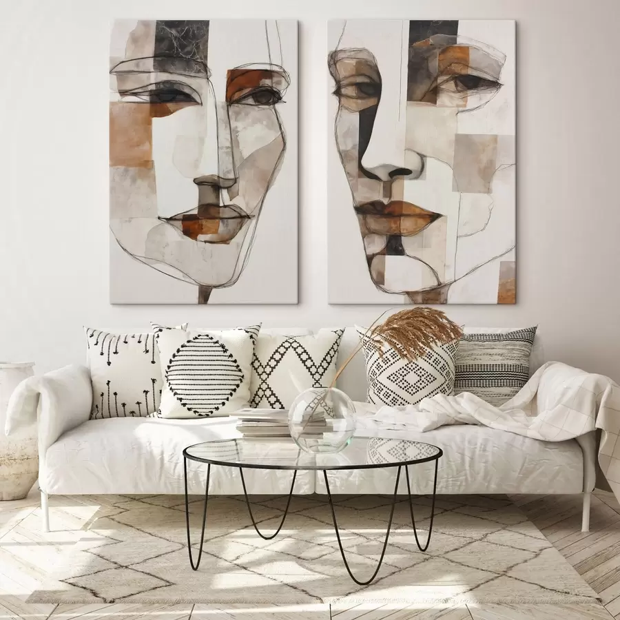  Schilderijen Abstracte gezichten m30155