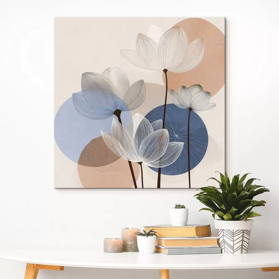 Schilderijen Abstracte lotus met cirkels s48277