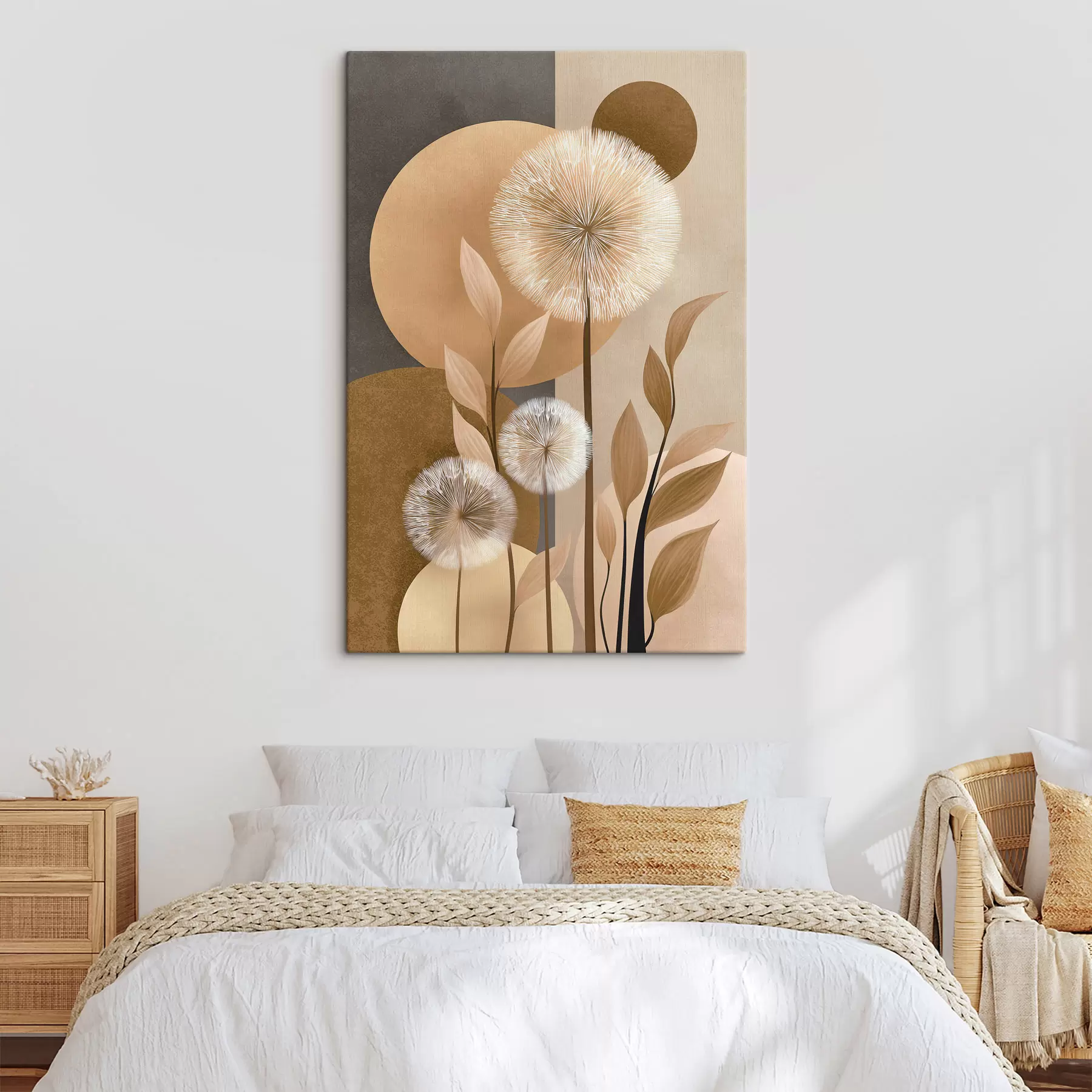  Schilderijen Abstracte compositie met paardenbloemen s48283