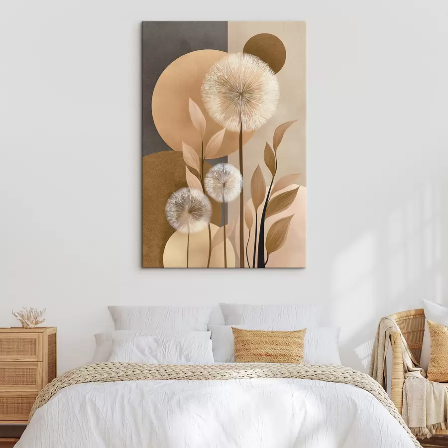  Schilderijen Abstracte compositie met paardenbloemen s48283