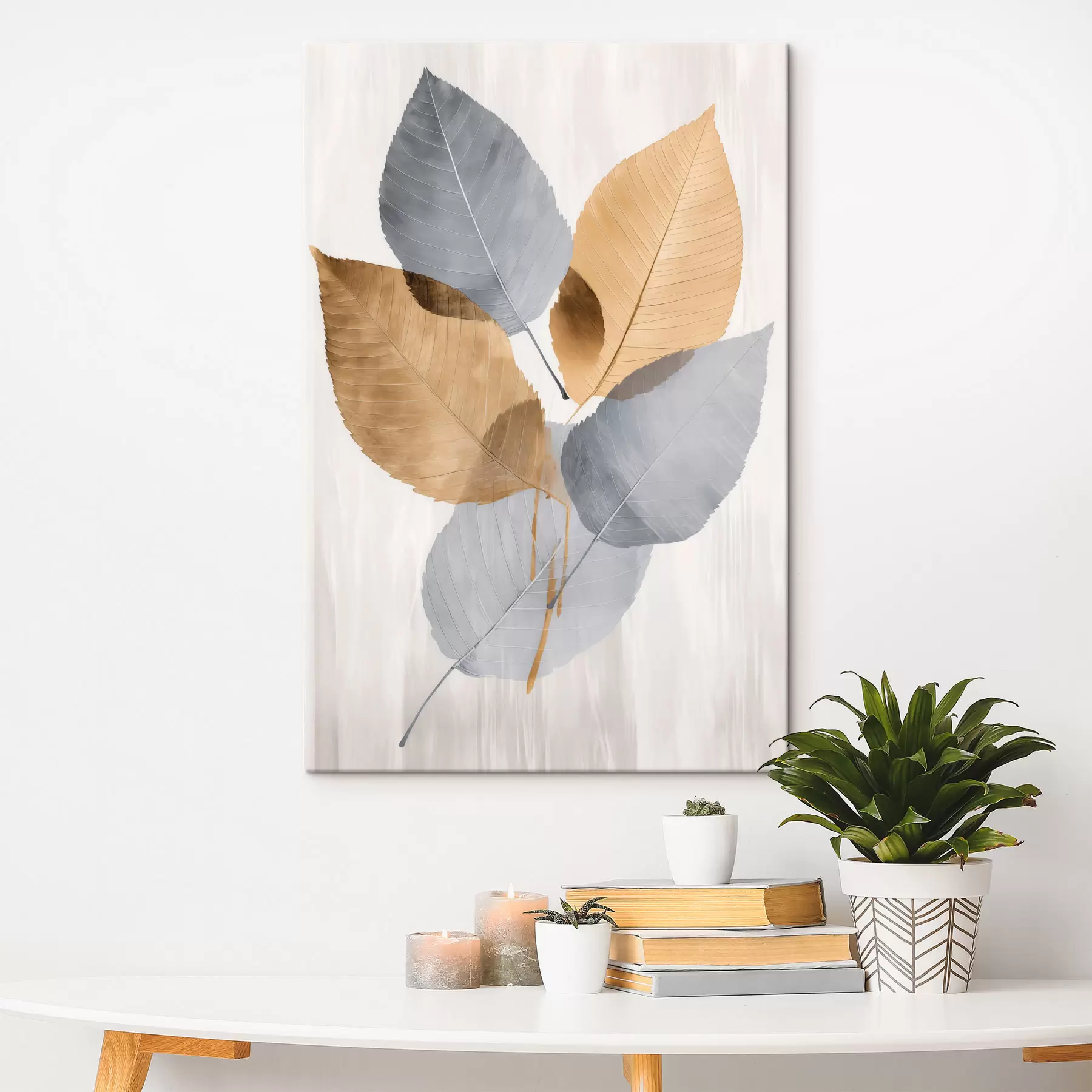  Schilderijen Abstracte botanische bladeren s48511