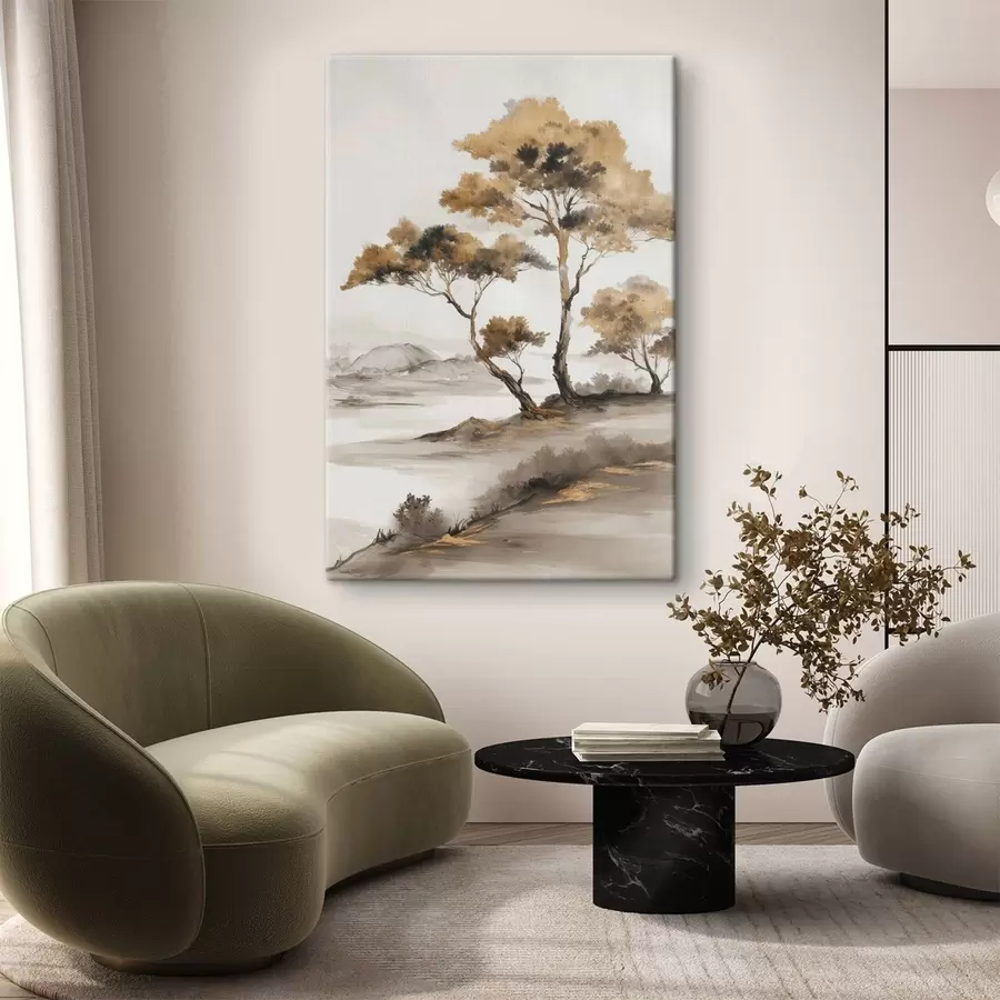  Schilderijen Abstrakt landschap met bomen s48512