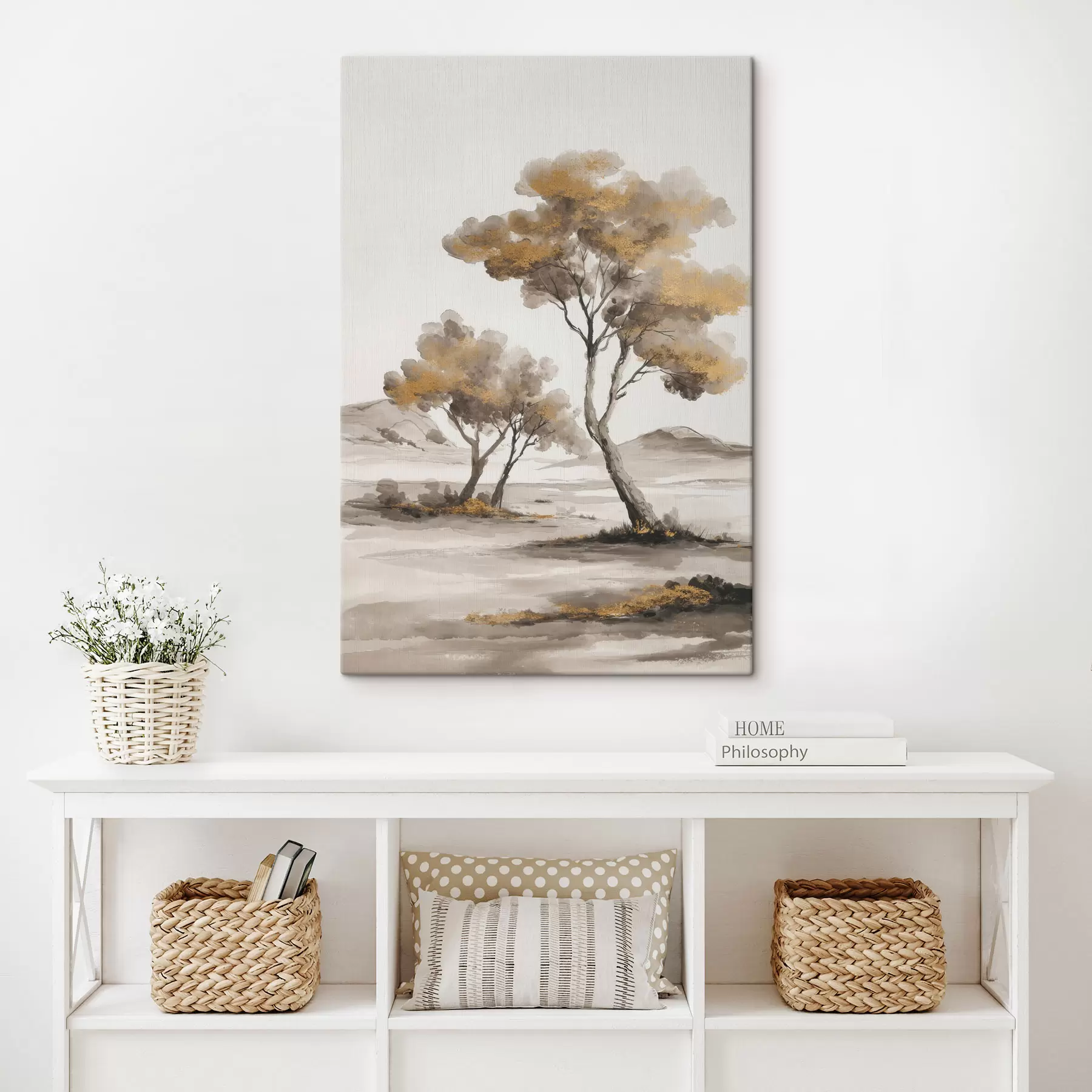  Schilderijen Abstrakt landschap met bomen s48513