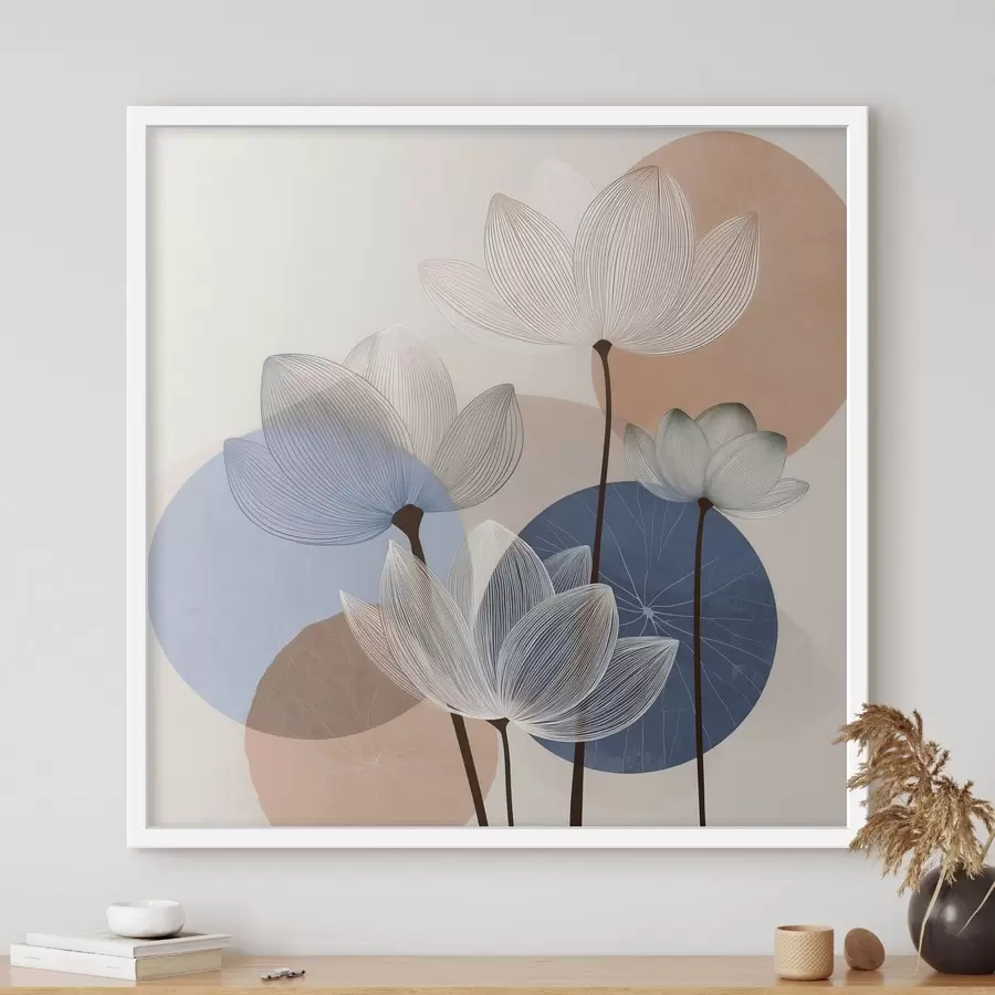 Fotobehang Abstracte lotus met cirkels f48277
