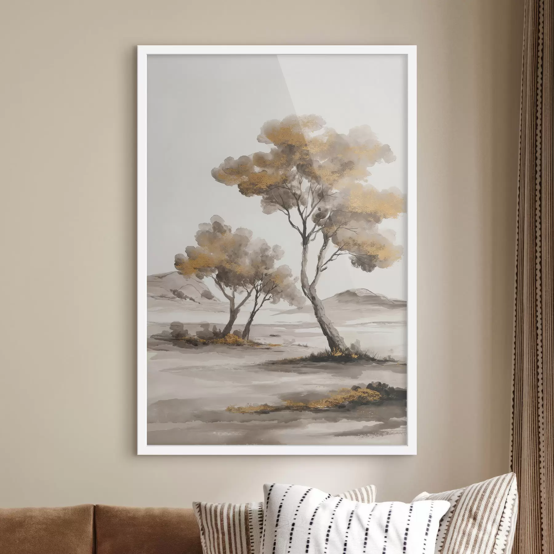 Fotobehang Abstrakt landschap met bomen f48513